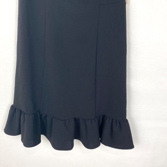 Nanette Lepore Cap Sleeve Midi Sheath Dress Black 8 - Picture 5 of 10